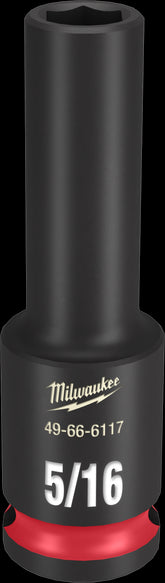 Milwaukee SHOCKWAVE Impact Duty Series 49-66-6117 Deep Impact Socket, 5/16 in Socket, 3/8 in Drive, Square Drive